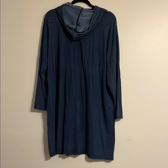 J. Jill Pure Jill Indigo Chambray Hoodie Dress Tunic Top Lagenlook Artsy - Picture 4 of 7